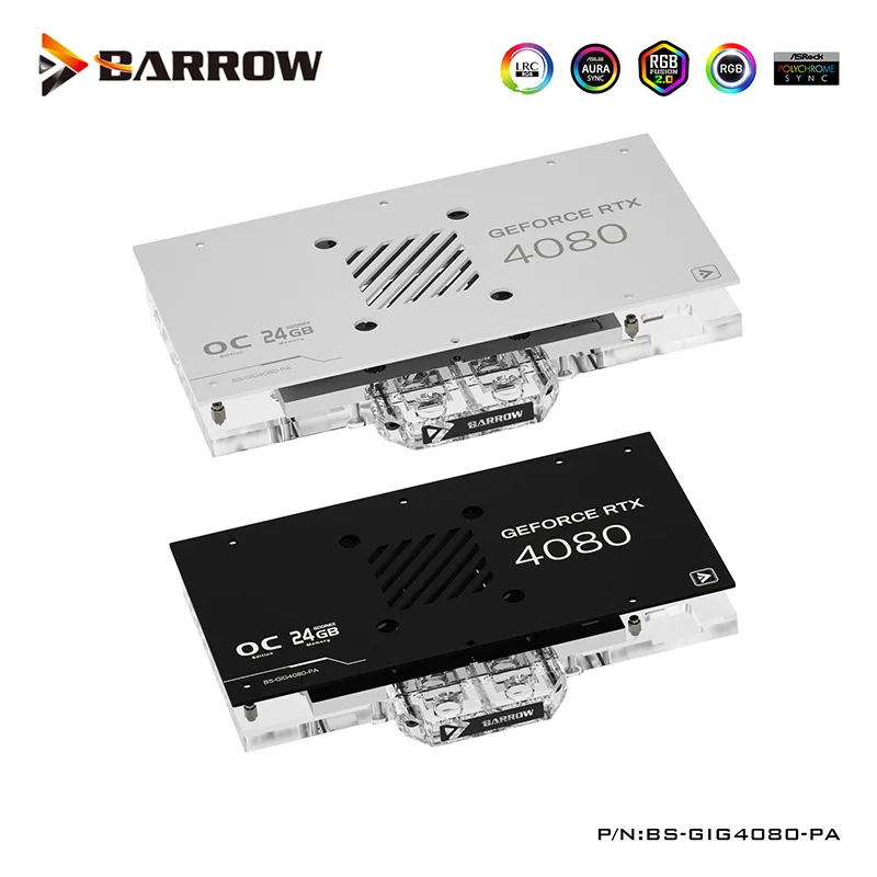 Imagem -01 - Bloco de Água do Carrinho de Mão Gpu para Gigabyte Aorus Rtx 4080 16gb Mestre Jogo Águia Aero oc Cartão Cooler com Placa Traseira Bs-gig4080-pa