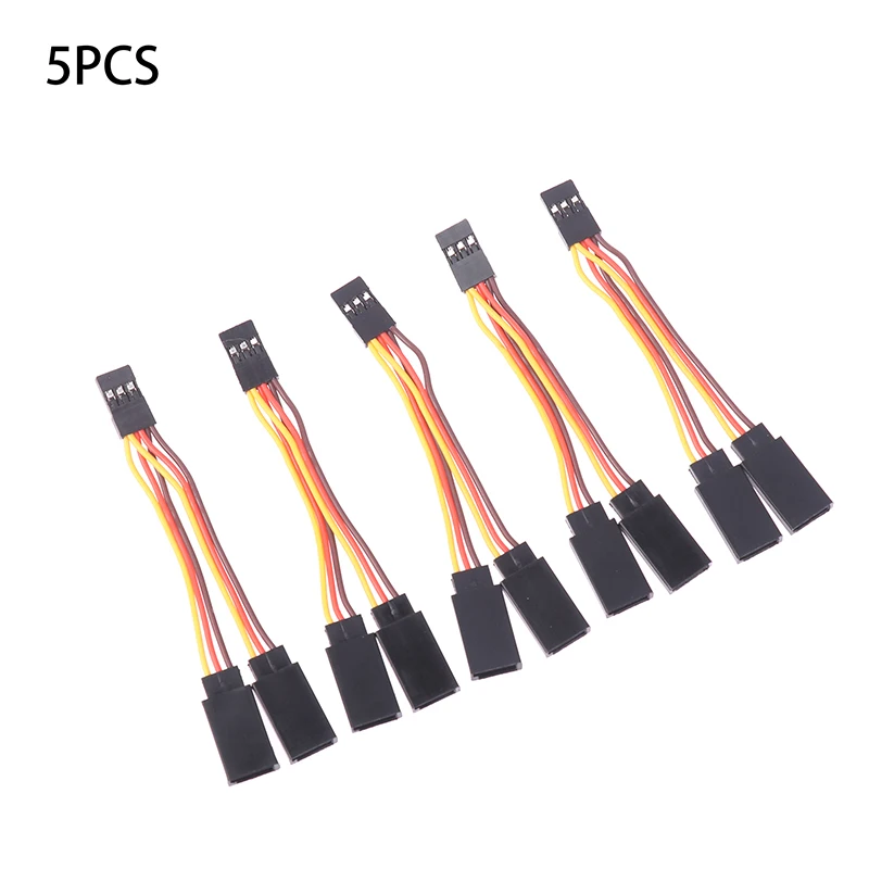 Hot Sale 5 Pcs JR/Futaba Style Servo 1 To 2 Y Harness Leads Splitter Cable Male To Female Extension Lead Wire For RC Models 7Cm