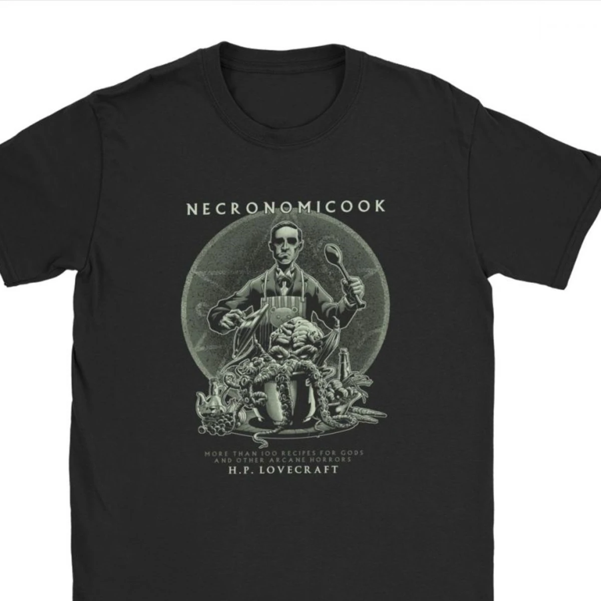 Men Necronomicook Call Of Cthulhu Tee Shirts Lovecraft Arkham Arcane Horror Unique Crewneck Tops Cotton Tees Adult T Shirt