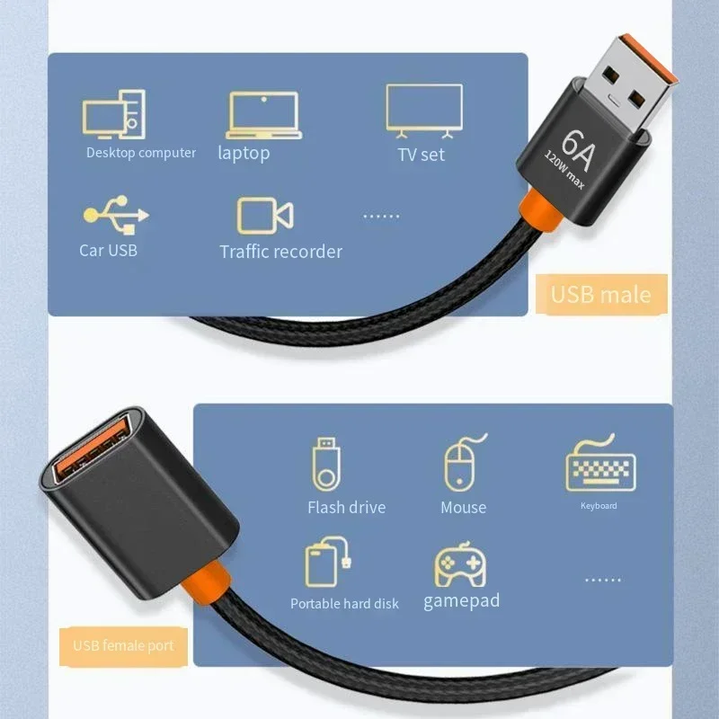 Stable and Reliable USB 3 0 Extension Cable Flexible and Easy to Store Multiple Length Choices Modern Black Color