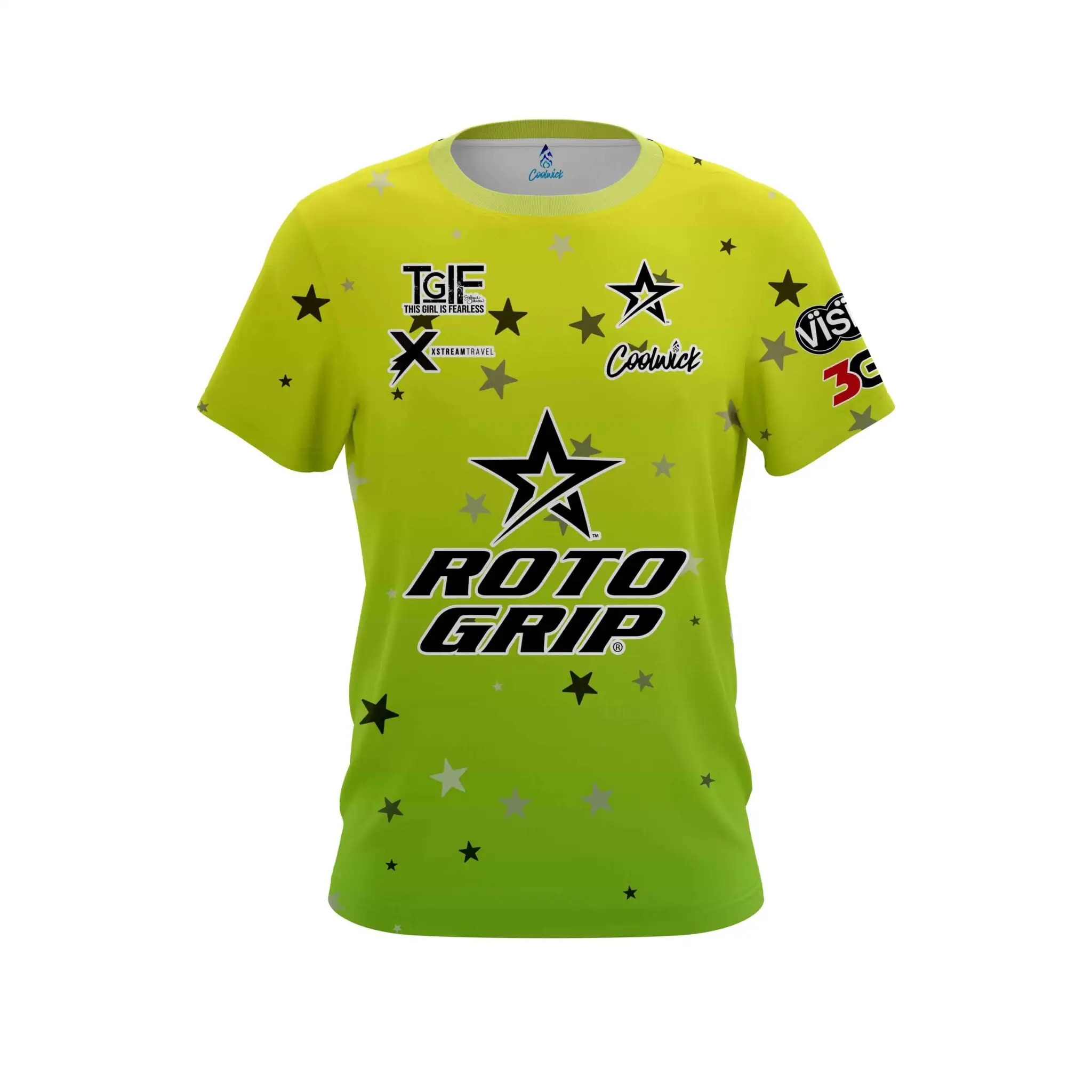 Neues 3D-Gradienten-Sternförmiges, vollbedrucktes Bowling-Shirt, kurzärmeliges Sport-T-Shirt, bequem, schnelltrocknend, lässiges Street-Top – Detail 6