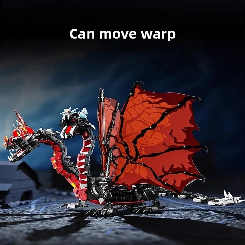 

MPC three-headed dragon linkage sail wings and positionable joints, legendary creature collectible model toy