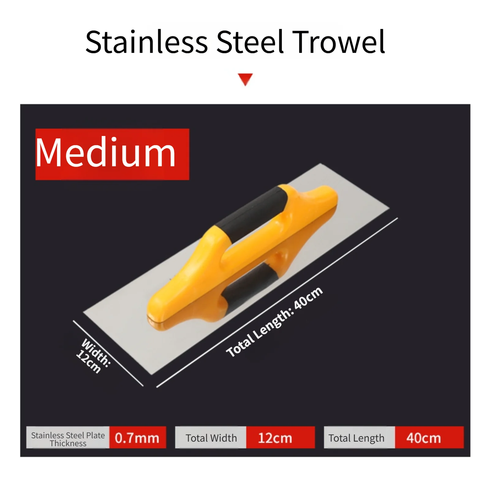 Ergonomic Stainless Steel Trowel Optimized for Wall Smoothening Tasks Including Joint Compound Application and Plaster Finishing