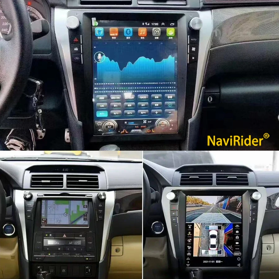 12.1” Tesla Screen Android Head Unit Radio For Toyota Camry 2012 2015 2017 GPS Navigation Bluetooth Wireless Carplay Car Stereo