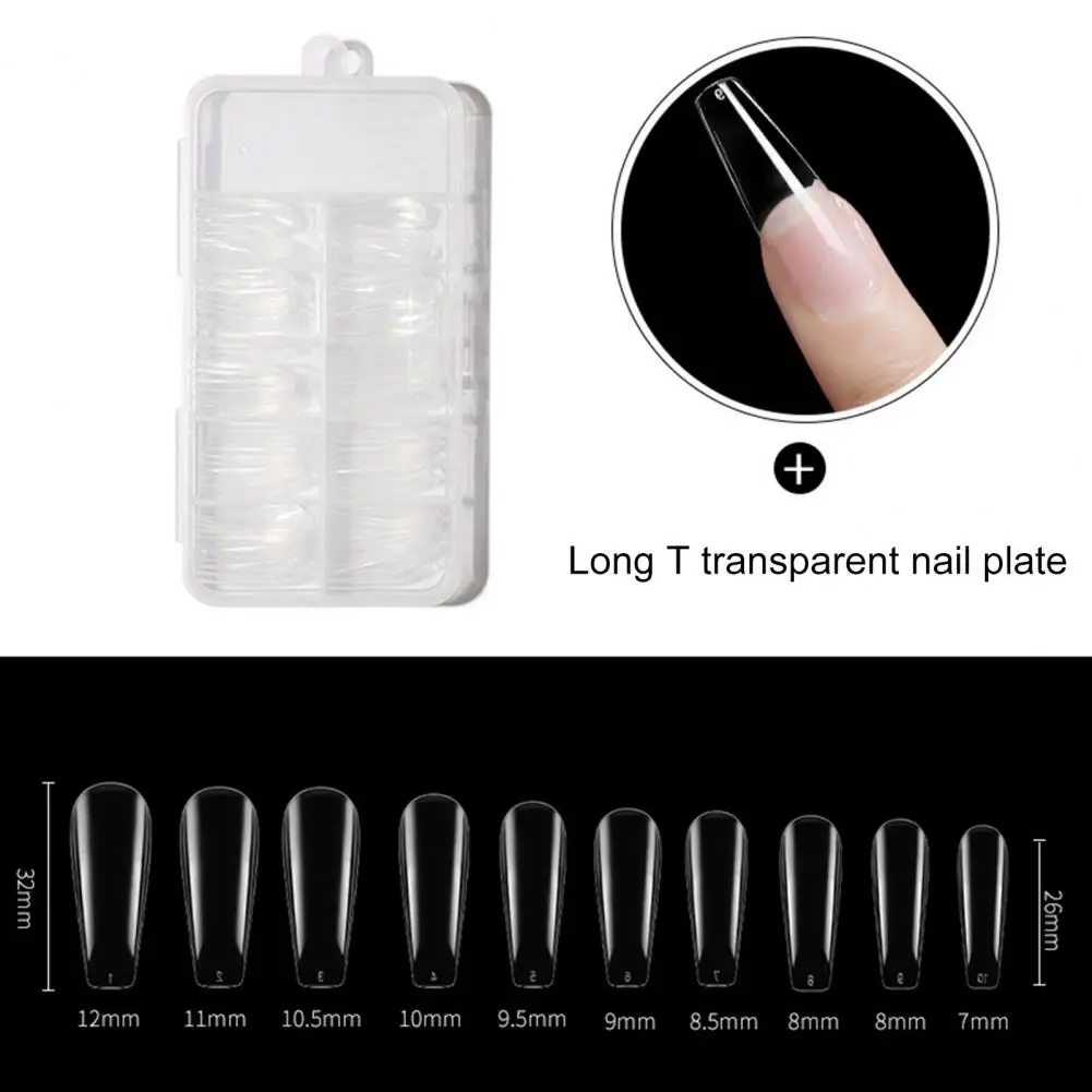 100Pcs/Box Nail Tips Exquisite Transparent Artificial Nails Acrylic Stiletto Fake Nails Nail Salon Supplies