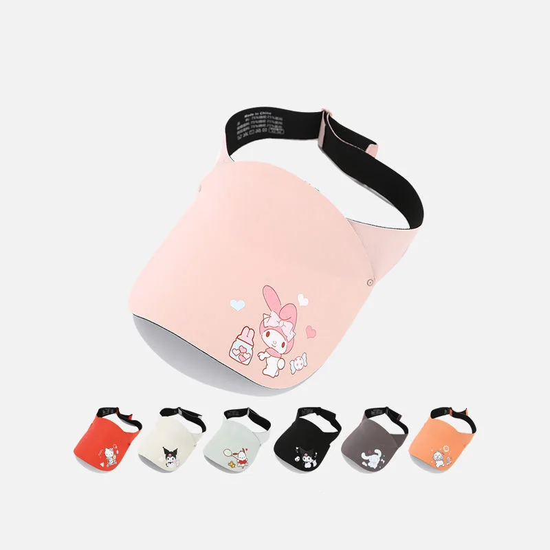 Sanrio Hello Kittys Kuromi Sun Hat Kawaii Cartoon Kids Summer light thin No trace Sunscreen Empty Top Sun Hat children Toys Gift