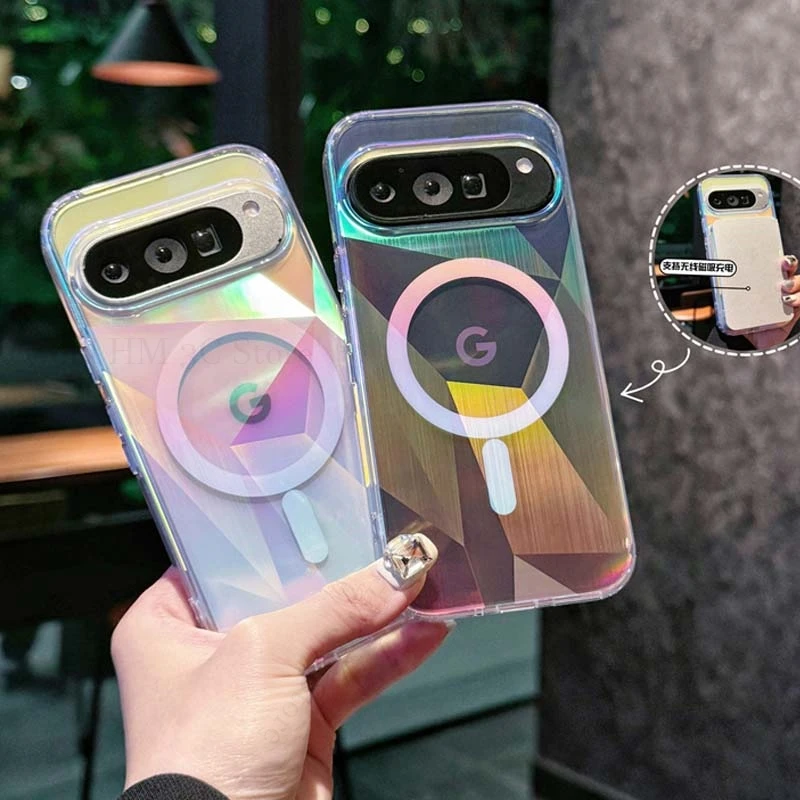 

Rainbow Gradient Phone Case For Google Pixel 9 10 Pro XL 9A 10A 9 10 Pro Wireless Charging For Magsafe Magnetic Shockproof Cover