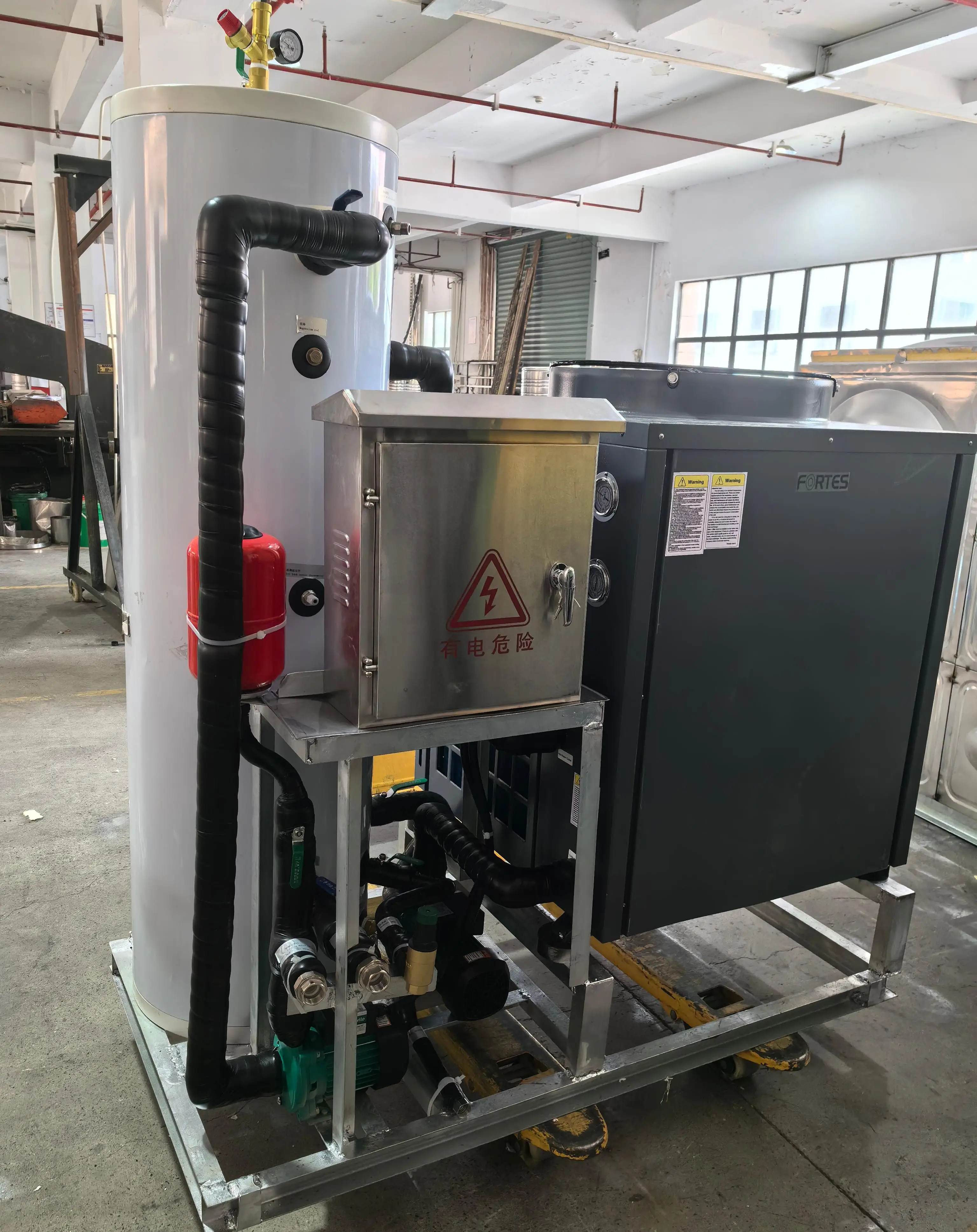 OEM integr  ted   ll-in-one   ir-to-w   he  t pump w  he   for home he  ting   nd cooling of domestic hot w