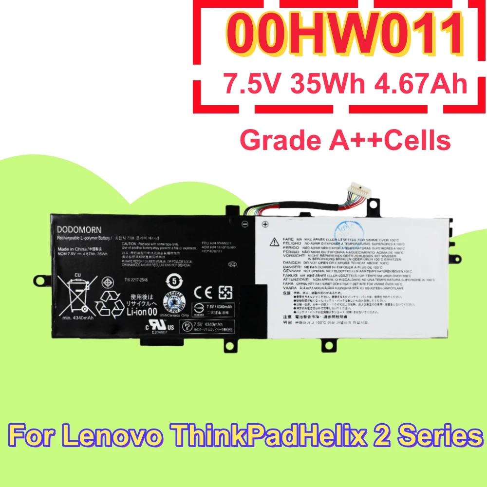 High Quality 00HW011 Laptop Battery For Lenovo ThinkPad Helix 2 20CG 20CH Replace 00HW010 00HW004 SB10F46449 Notebook Keyboard