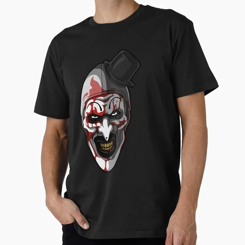 Retro Horror Movie Terrifier Art The Clown Killer Scary Halloween Gift T Shirt 0802 Short Sleeve Graphic clothes All size tops