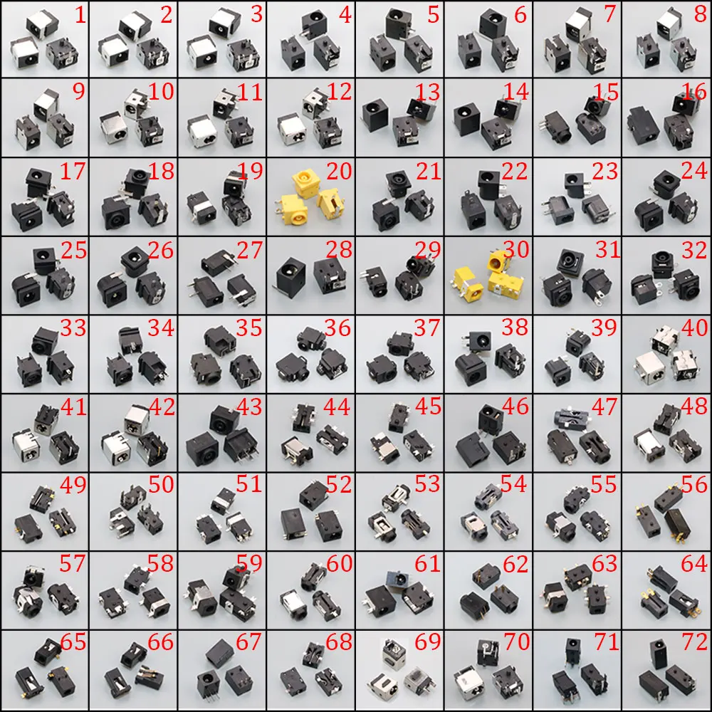 YUXI 72Models Laptop/Tablet/Notebook DC Power Jack Socket Connector For IBM Lenovo Samsung Sony ASUS Acer Ramos