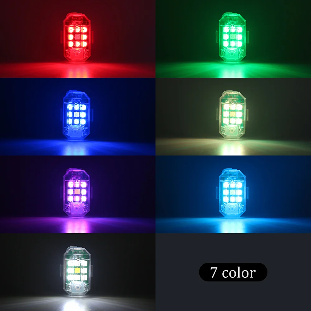 4Pcs Remote Flash Strobe Light Motorcycle Led Flash Anti-collision Warning Lamp Waterproof Wireless Remote Control For Car Bike