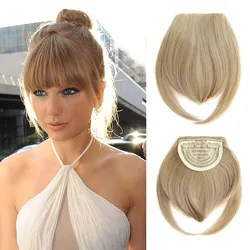 Zolin Synthetic Hairpiece Bangs Hair Extension 2Clips Clip in Hair Blonde Brown Color