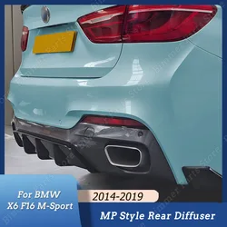 MP 스타일 리어 스포일러 립 범퍼 디퓨저 스플리터, 차체 튜닝 키트, 글로스 블랙 ABS 플라스틱, BMW X6 F16 M-스포츠 2014-2019