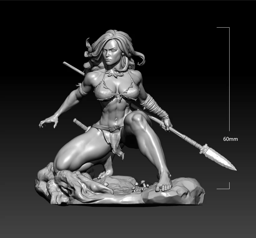 1/24 1/18 1/16 Resin Model Female Hunter  Warrior Figure Unpainted  No Color RW-793