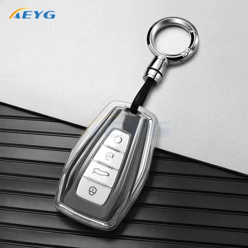 TPU Car Key Case Cover For Geely Emgrand X7 EX7 Coolray 2019-2020 Auto Styling Fob Keychain Protective Accessories