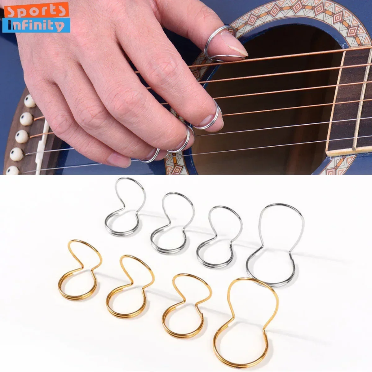 4pcs/set Metal Guitar Picks 3pcs Finger Picks + 1pc Thumb Pick for Fingertip Elastic Guitar Accessories Fingertip Protector