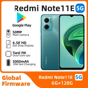 هاتف Xiaomi Redmi Note 11E 5G 6GB RAM 128GB ROM ثنائي الشريحة 6.58 بوصة هاتف محمول 50MP ثماني النواة أندرويد هاتف ذكي مستعمل