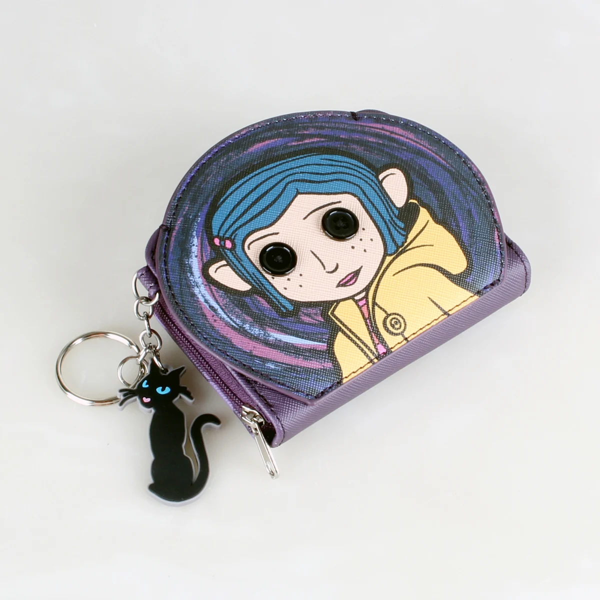 Anime cartoon women's wallet, fashionable and cute girl card holder, coin wallet with keychain