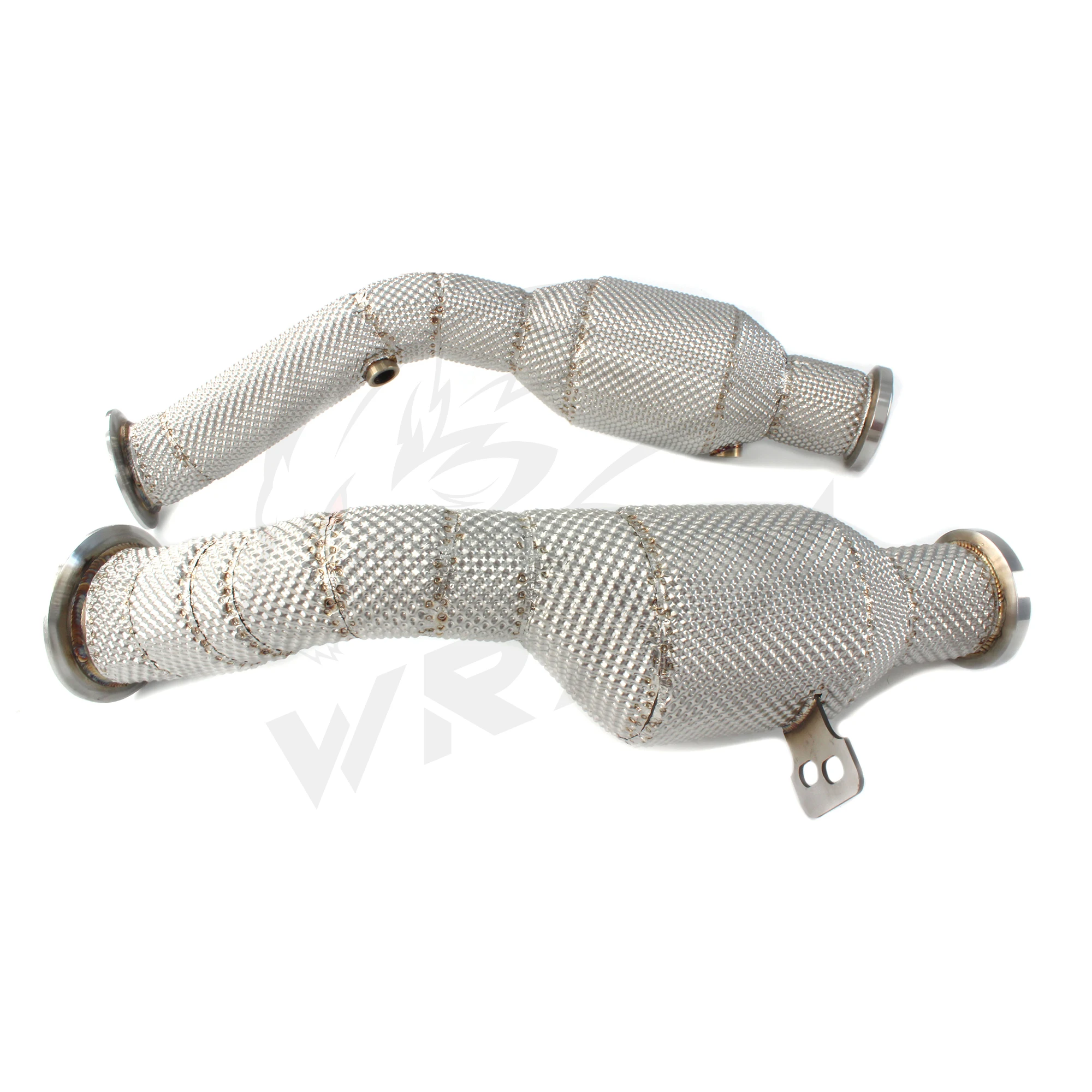 [Выхлоп WRAX] Выхлопная система, резонансная трубка с высоким расходом для Mercedes-AMG C 43 W205 с теплозащитным экраном, гоночная труба, водосточная труба