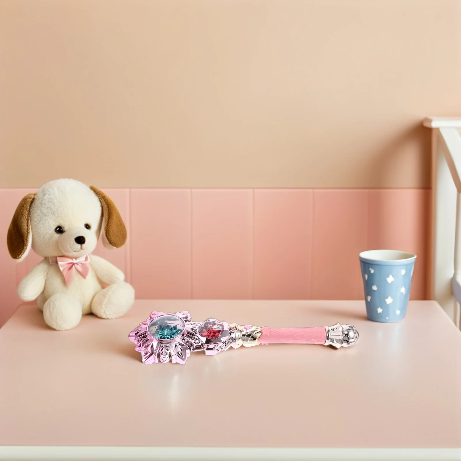 عصا موسيقية مضيئة مع ندفة الثلج اللامعة - صولجان الأميرة من الألياف المتوهجة للأطفال - عصا الثلج لعطلة عيد الميلاد للصغار