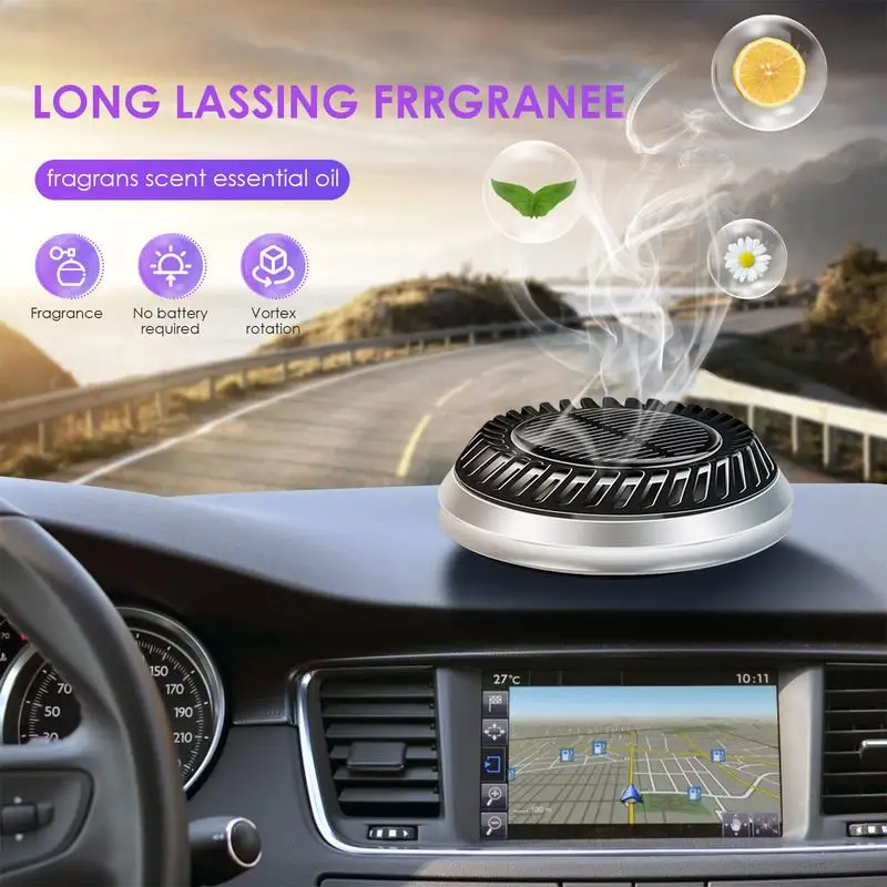Ambientador de coche con rotación Solar, difusor de Perfume OVNI, purificador de aire de fragancia de pequeña duración, accesorios interiores de coche