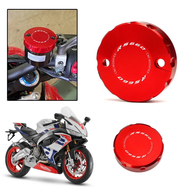 

For Aprilia RS660 RS 660 RSV4 R/RR/RF Tuono V4 660 RSV CNC Motorcycle Accessories Front Rear Brake Fluid Reservoir Cover