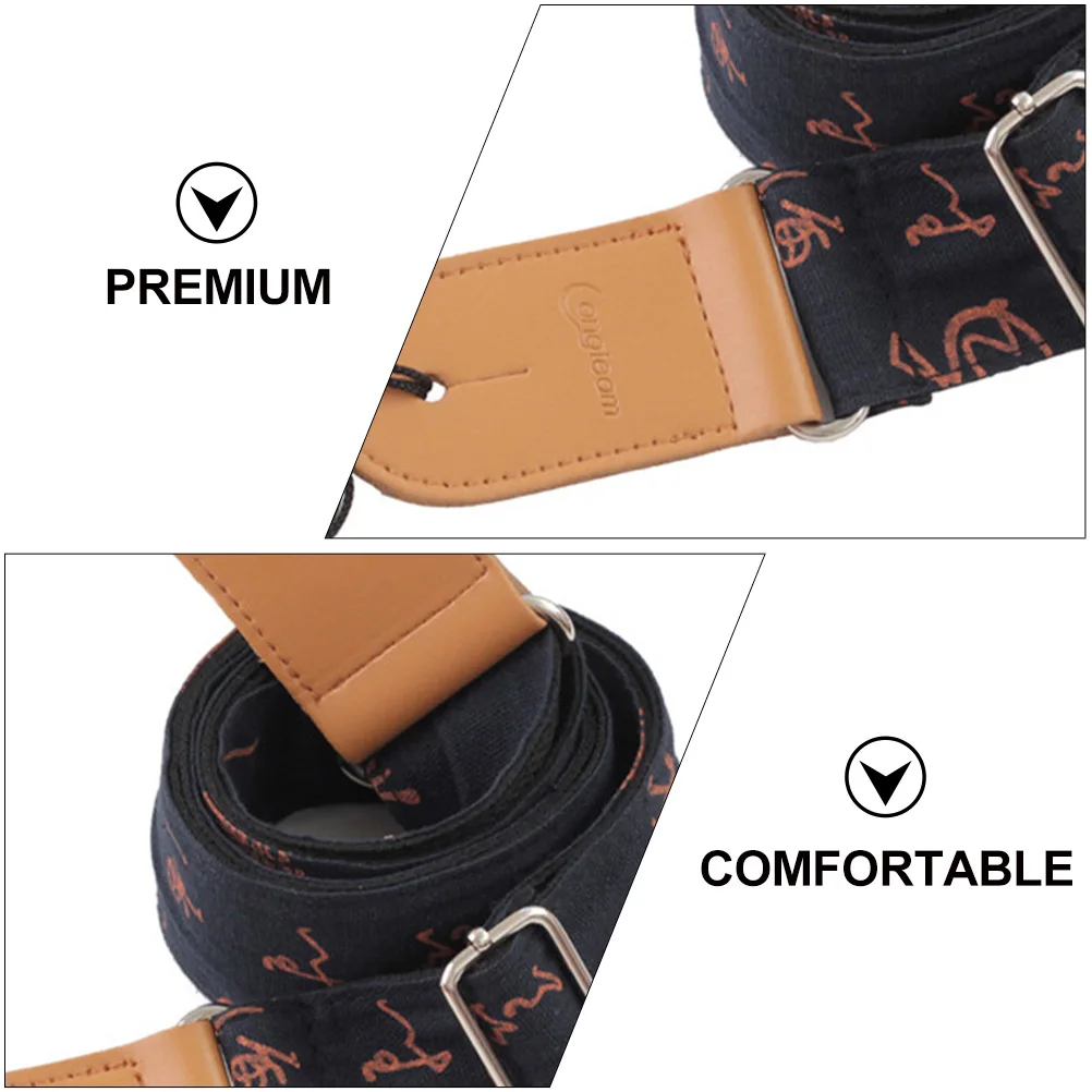 

Cotton and Linen Guitar Shoulder Straps Bass Belt Belts Electric Accessories Brass Chinese Style