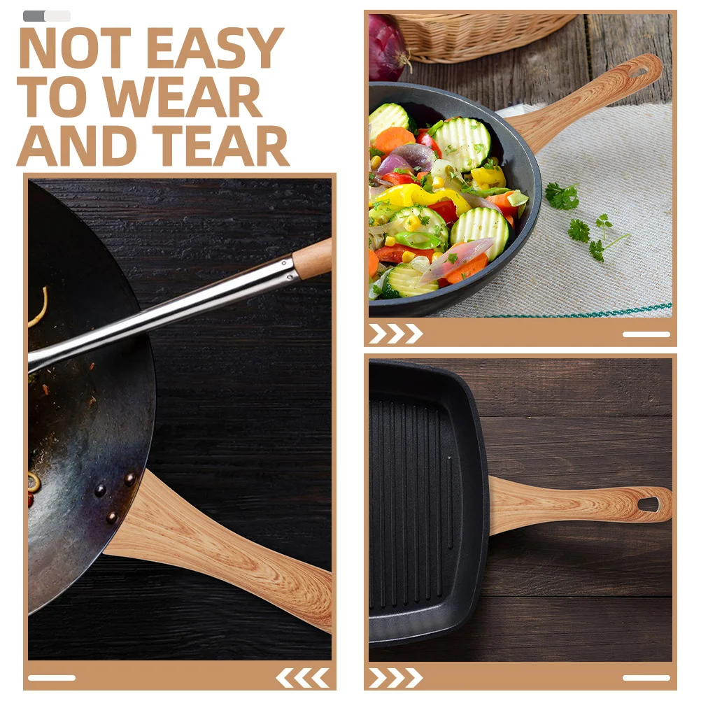 

2pcs Bakelite Pot Handle Replacement Scald-Proof Long Handle Grip For Wok Saucepan Milk Pan Frying Pan Removable Cookware Part