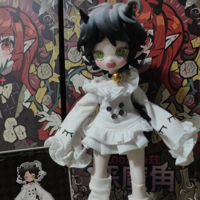 حقيقية شيطان القرن Bjd صندوق أعمى 80% مفصلية تمثال تمثال المنقولة دمية زخرفة سبعة خطايا قاتلة لعبة هدية عيد ميلاد