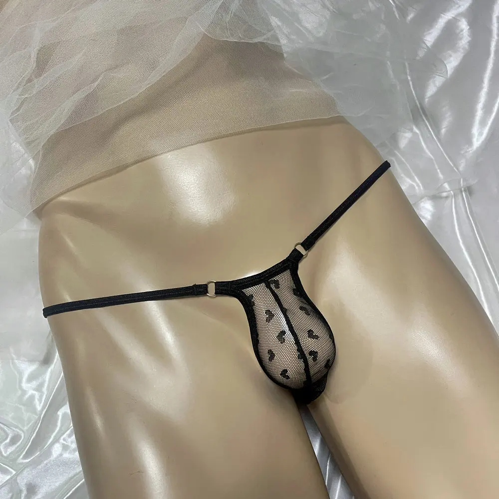 

Men's Cheeky Micro Thong Extra Mini Pouch T-Back Bikini Briefs String Underwear Tangas Bulge G-String Sissy Panties Black Tback