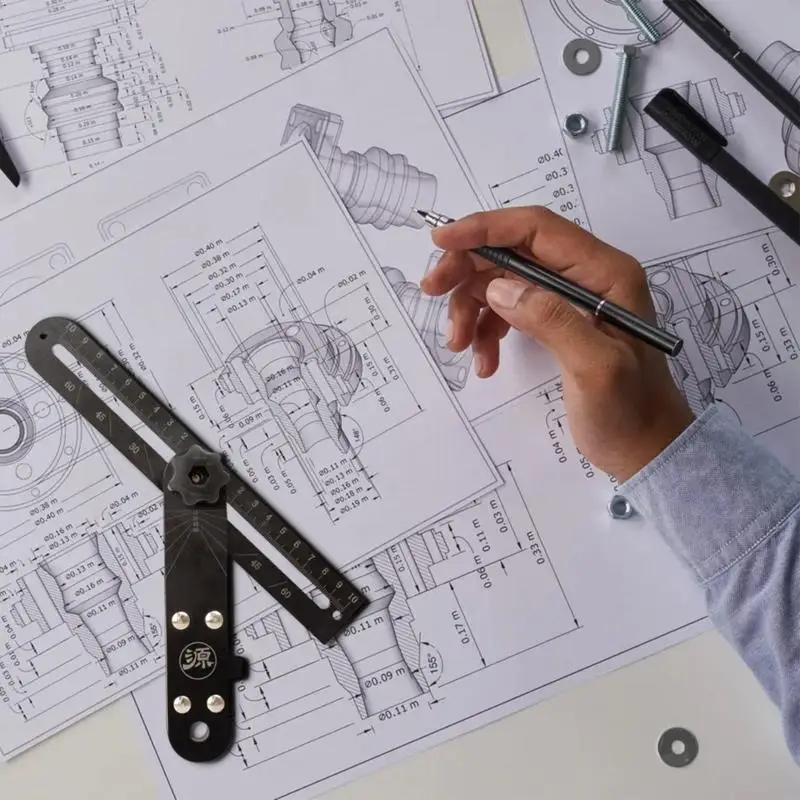 Woodworking Square Combination Angle T Ruler High Precision Angle Drawing Marking Gauge Tools For Architects Engineers Craftsmen