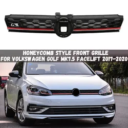 Car Front Bumper Centre Grill Panel Grille For Volkswagen VW Golf MK7.5 Facelift 2017 2018 2019 2020 Honeycomb Mesh Front Grill