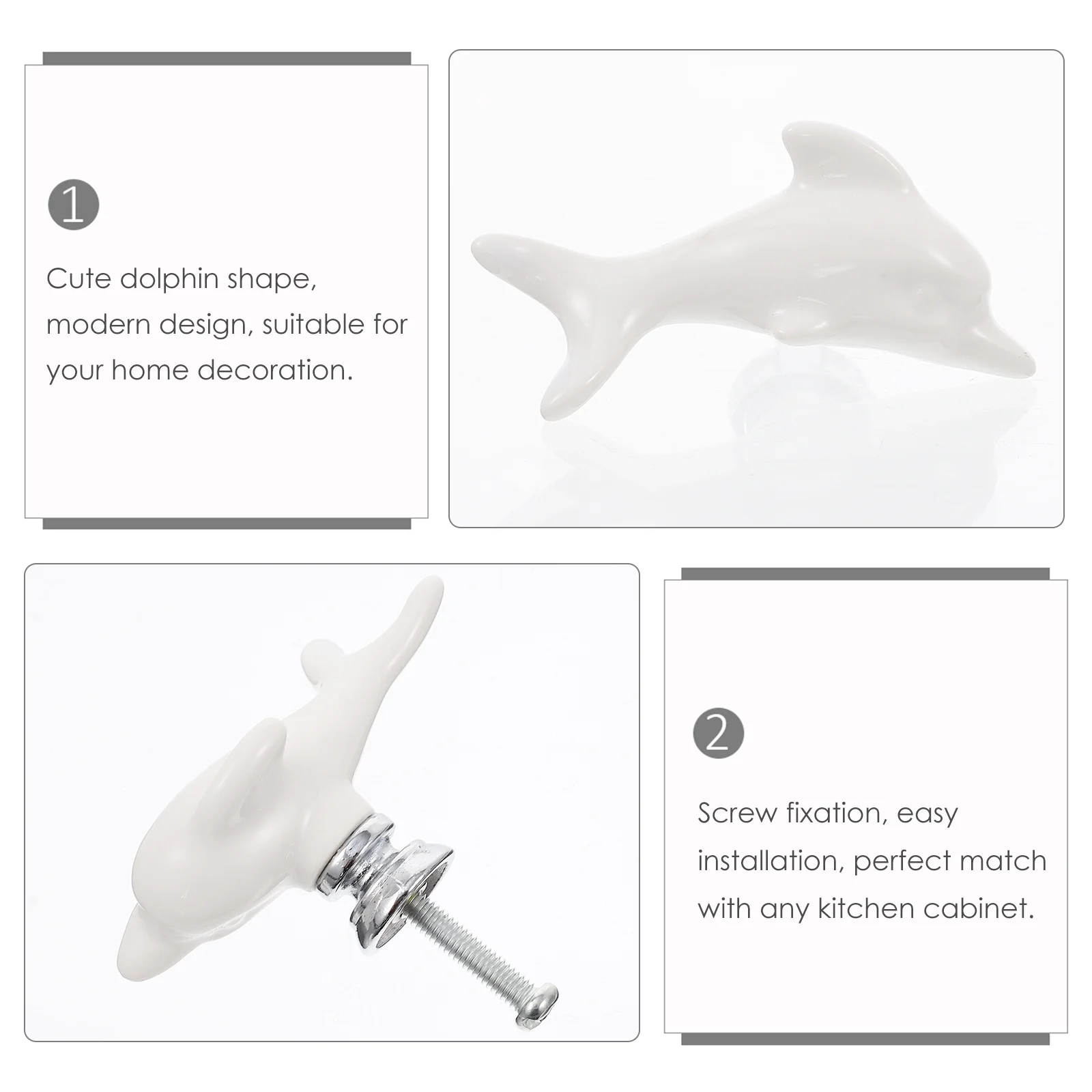 

2pcs Handle Ceramic Drawer Knobs Durable Furniture Grips For Kitchen Cabinet Wardrobe Cupboard Door Pulls