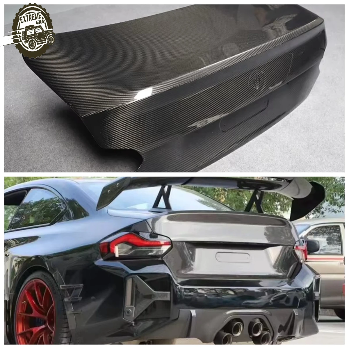 Auto Parts for BMW M2 Carbon Fiber OEM Style Dry Carbon Fiber Rear Trunk Cover for BMW 2 Series G42 M2 G87 Body Kit