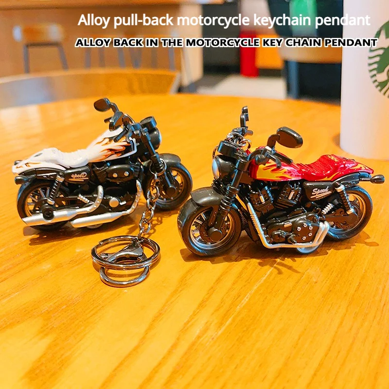 

Cartoon mini motorcycle bag pendant couple small gift key chain wholesale
