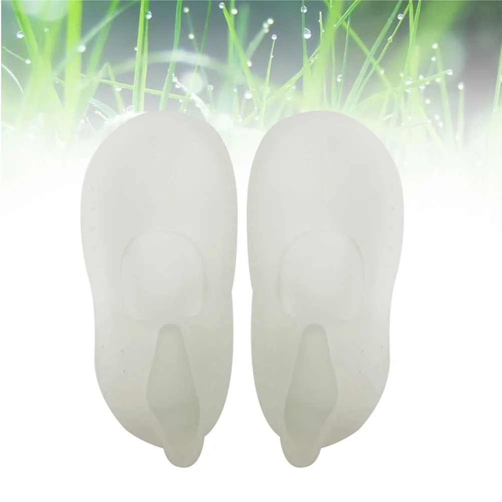 シリコーンボートソックス ホワイト サイズ L 非毒性ジェル ひび割れたかかとの痛みを軽減 滑り止め 再利用可能 洗える フットケアツール