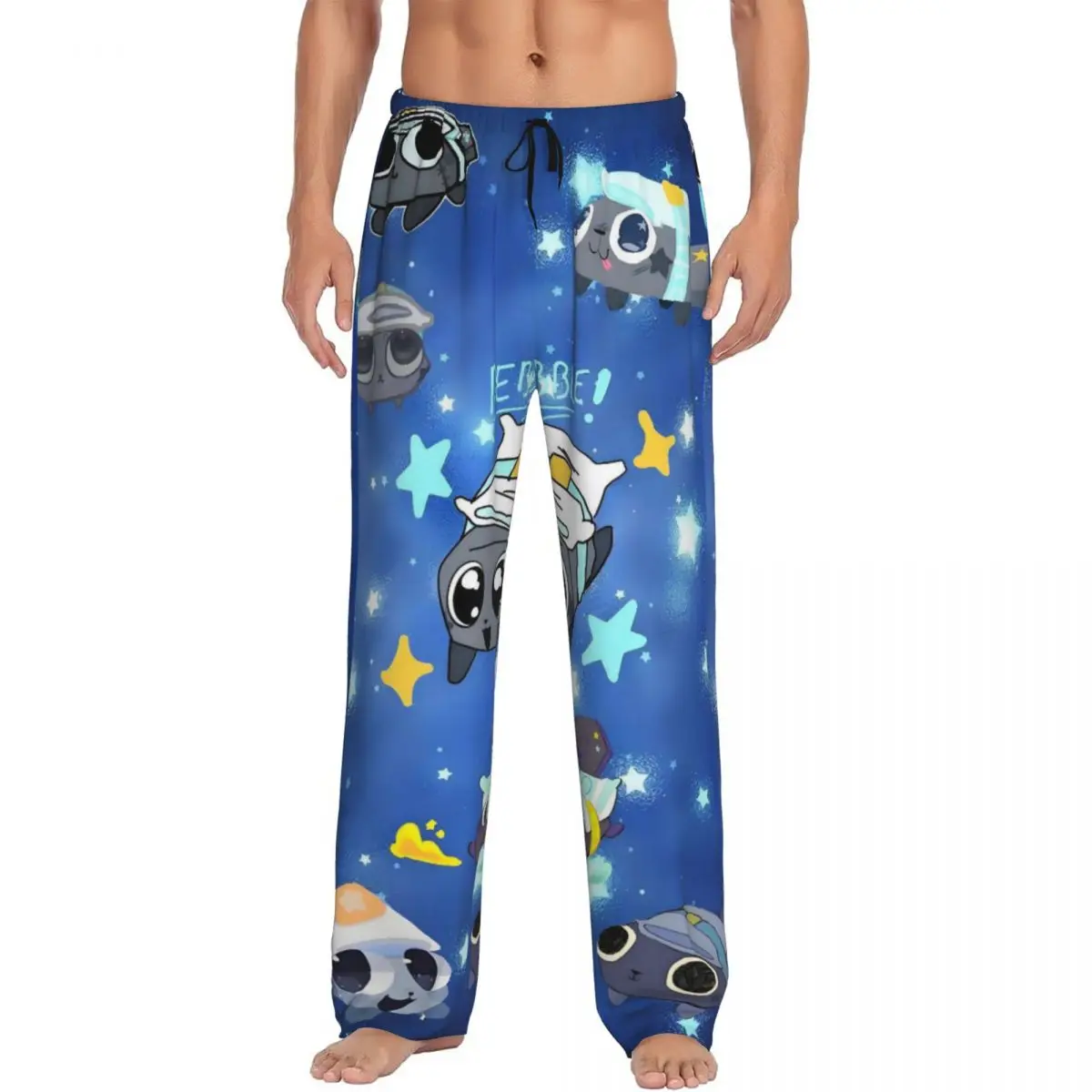 

Custom Dandys World Pebble Pajama Pants for Men Game Anime Lounge Sleep Stretch Sleepwear Bottoms with Pockets