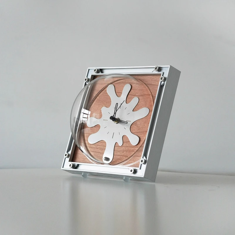 

New Clock Ornament Flower Cherry Wood Clock Desktop Silent Decoration Creative Gift