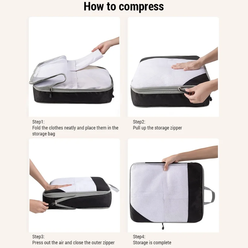 1 Set Compression Packing Cubes Compressible Travel Packing Organizer For Carry On Suitcase