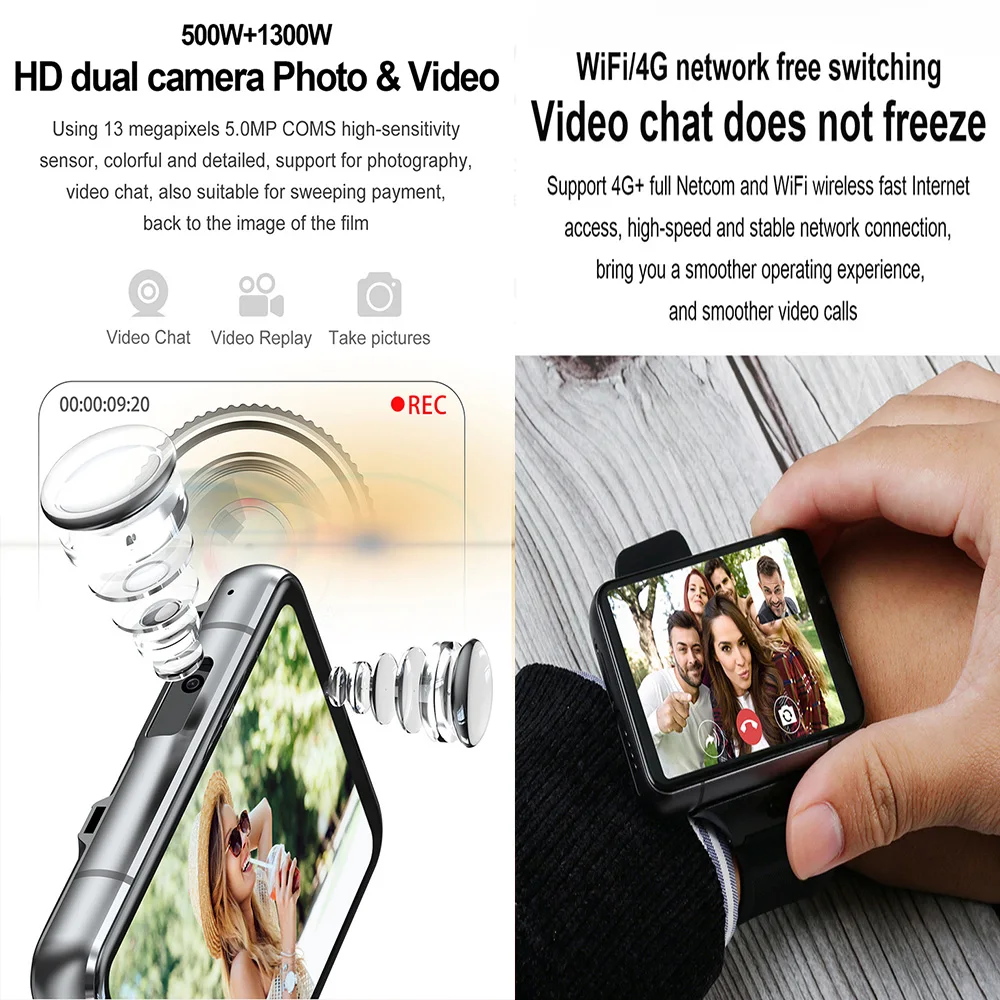 S999 Big 2.88 Inch Dual Camera 4gb Ram 64GB ROM Relojes Inteligentes GPS 4G Android Smart Watch With Wifi and Sim Card