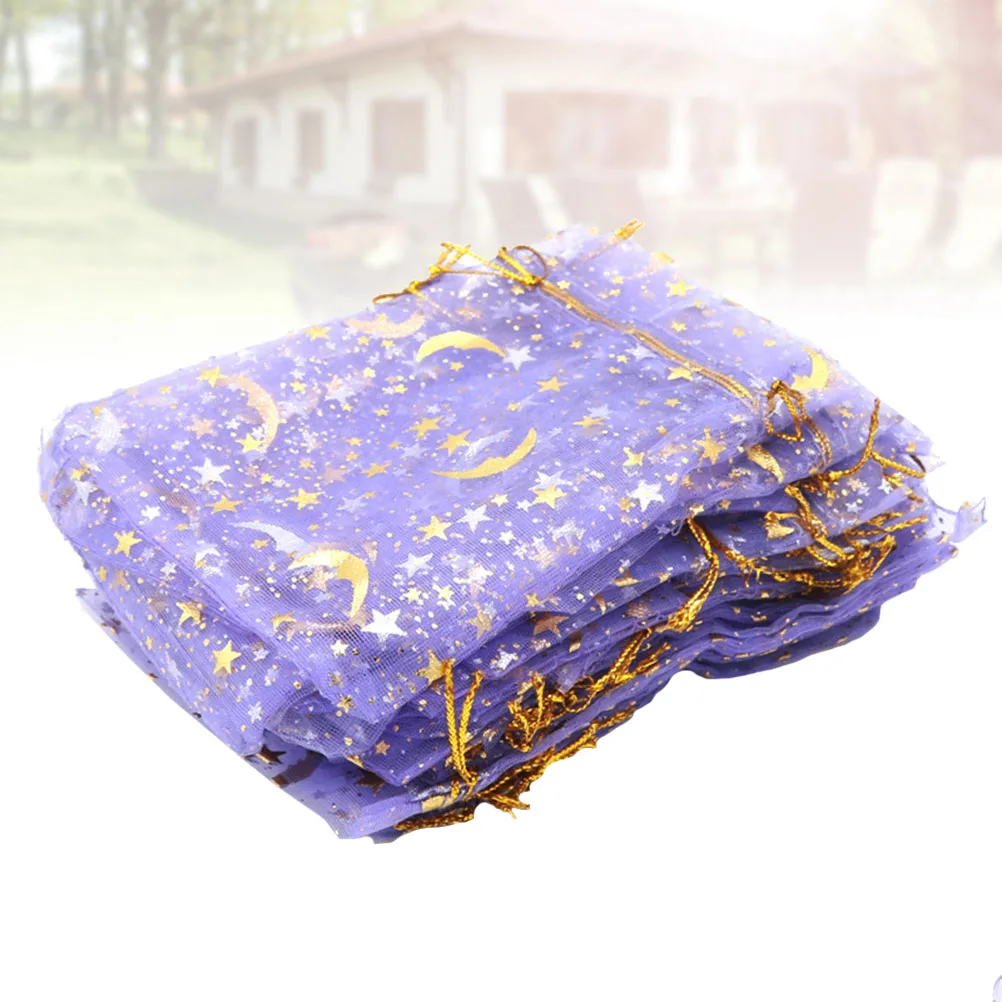 

100pcs Wedding Candy Packaging Bags for Gift Storage Clear Drawstring Organza Pouches Reusable Durable Stretchy Gauze Party