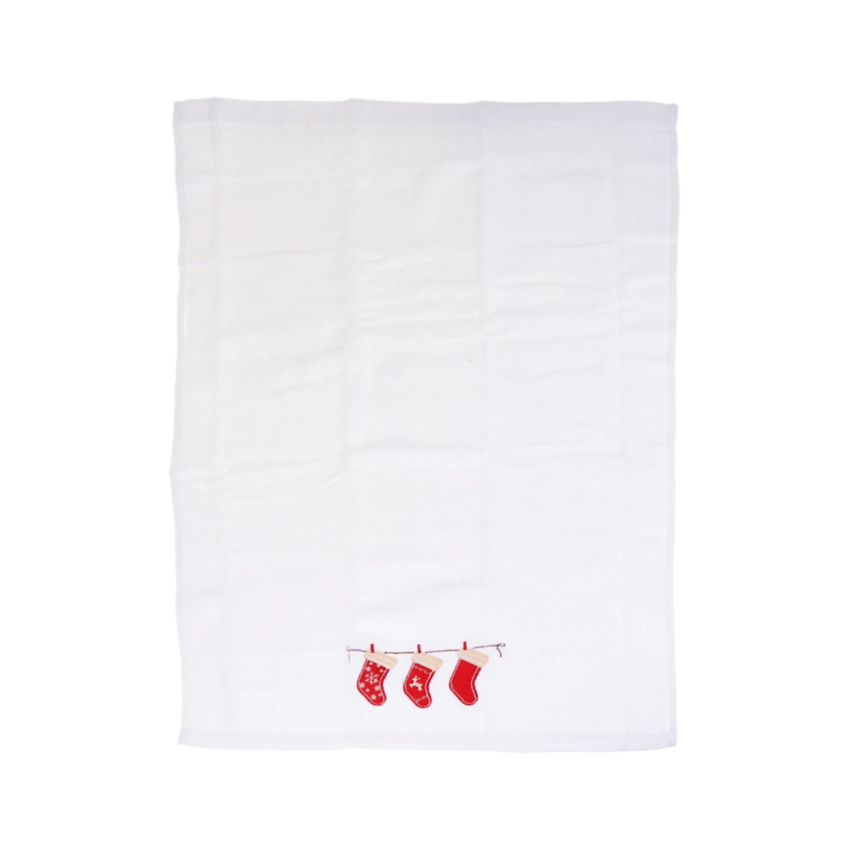 

Christmas Themed Facial Cotton Towel Embroidered Design Premium Quality Comfortable Touch Long Term Use Great Holiday Present