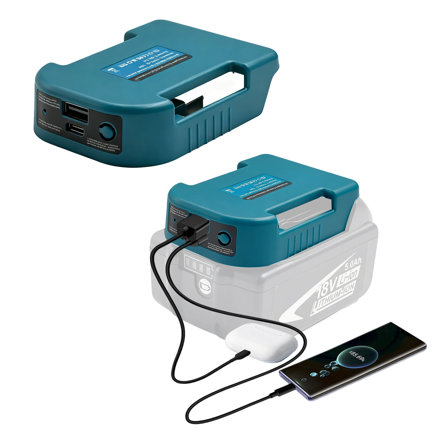 

NEW Battery Holder Battery Adapter for Makita 18V Li-ion Battery Blue Belt Buckle Chargeable Fit For BL1815 BL1840 BL1850 BL1860