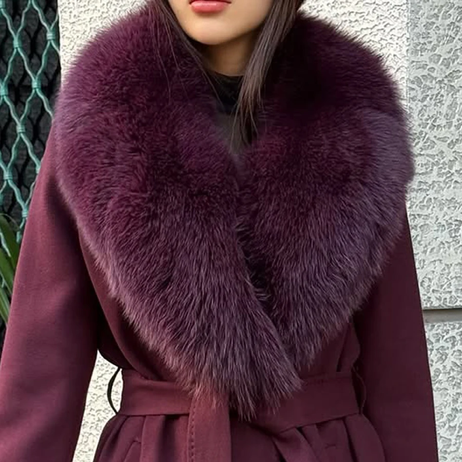 

Real Fox Fur Collar Winter Warm Accessory Fur Collar For Women Coat Luxury Fashion Detachable Natural Fur Collar