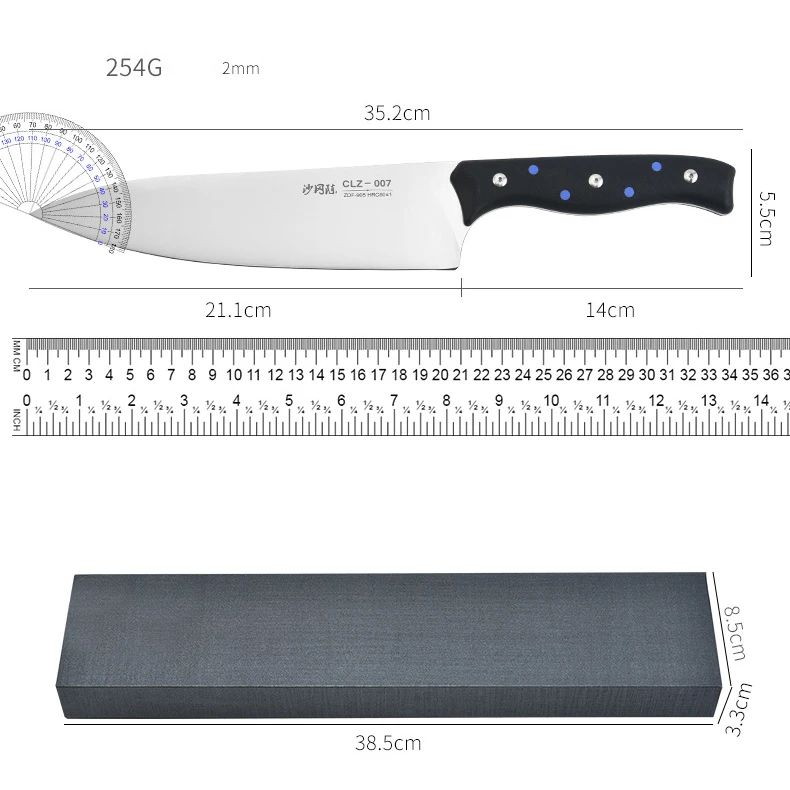 8.5 Inch Gyutou Knife G10 Handle Chefs Cleaver Sashimi Slicing Sushi Fish Powder Steel Blade Kitchen Knives Cooking Tools Messer