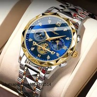 TLCRETE New POEDAGAR 996 Luxury Man Wristwatch Waterproof Luminous Chronograph Stainless Steel Band Men's Quartz Watches for Men