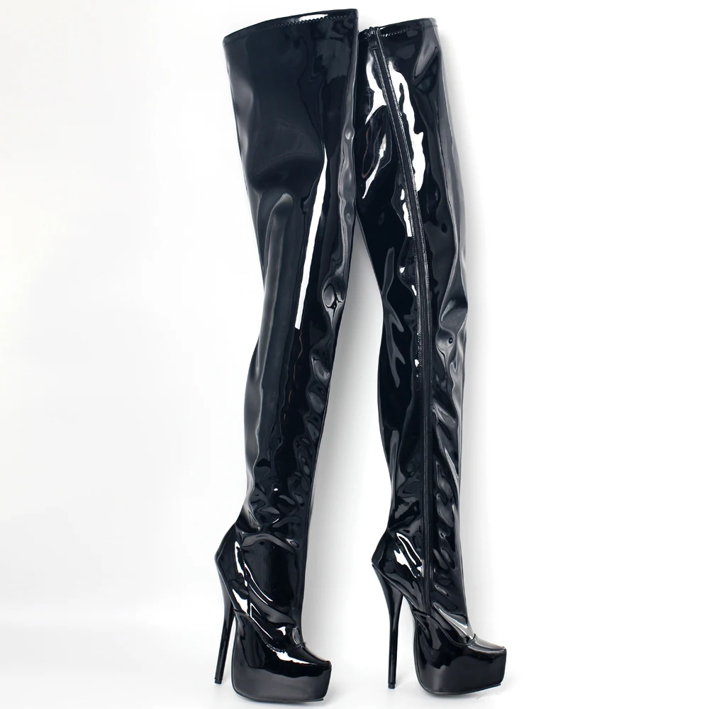 7Inch Sexy Unisex Platform High Stiletto Heels Zip Over Knee Thigh High Boots Size36-46