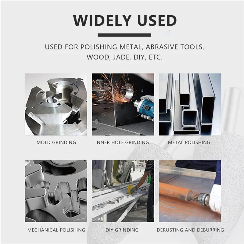 مجموعة نقاط الحجر جلخ طحن عجلة تلميع رئيس بت مع 1/4 بوصة عرقوب 7 قطعة طحن الحجارة