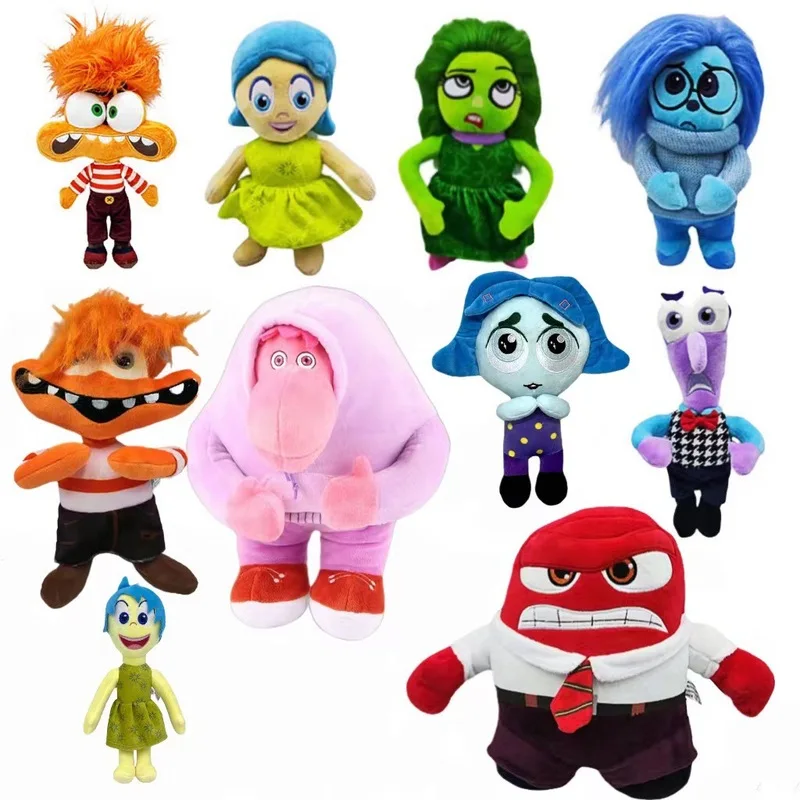 Disney Inside Out Plush Bag and Keychain Pendant for Children, Anger, Disgust, Fear, Riley Plush, Joy, 20ess, Children's Toys, Hand Puppet Gift